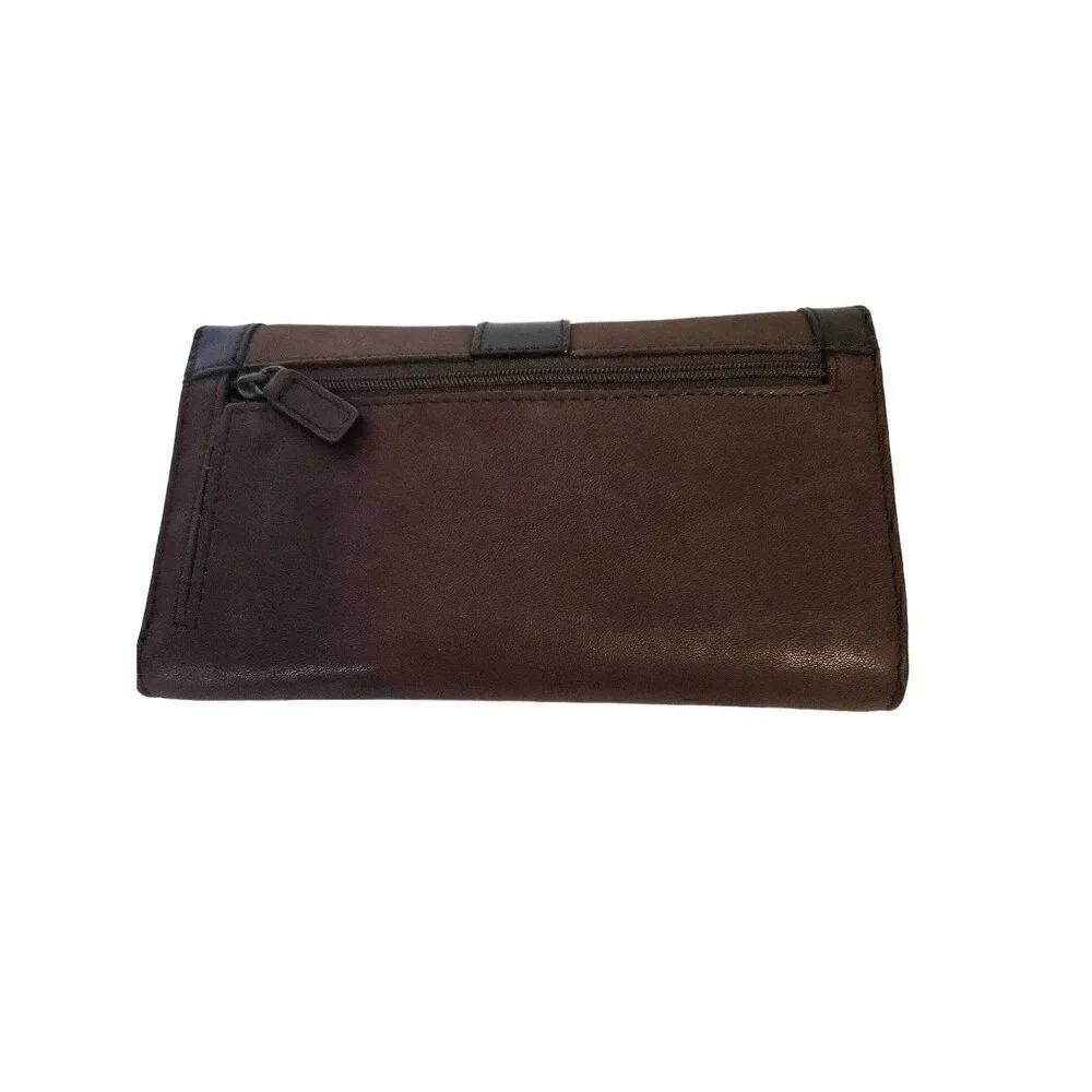 Brown leather wallet with checkbook section. NWT.